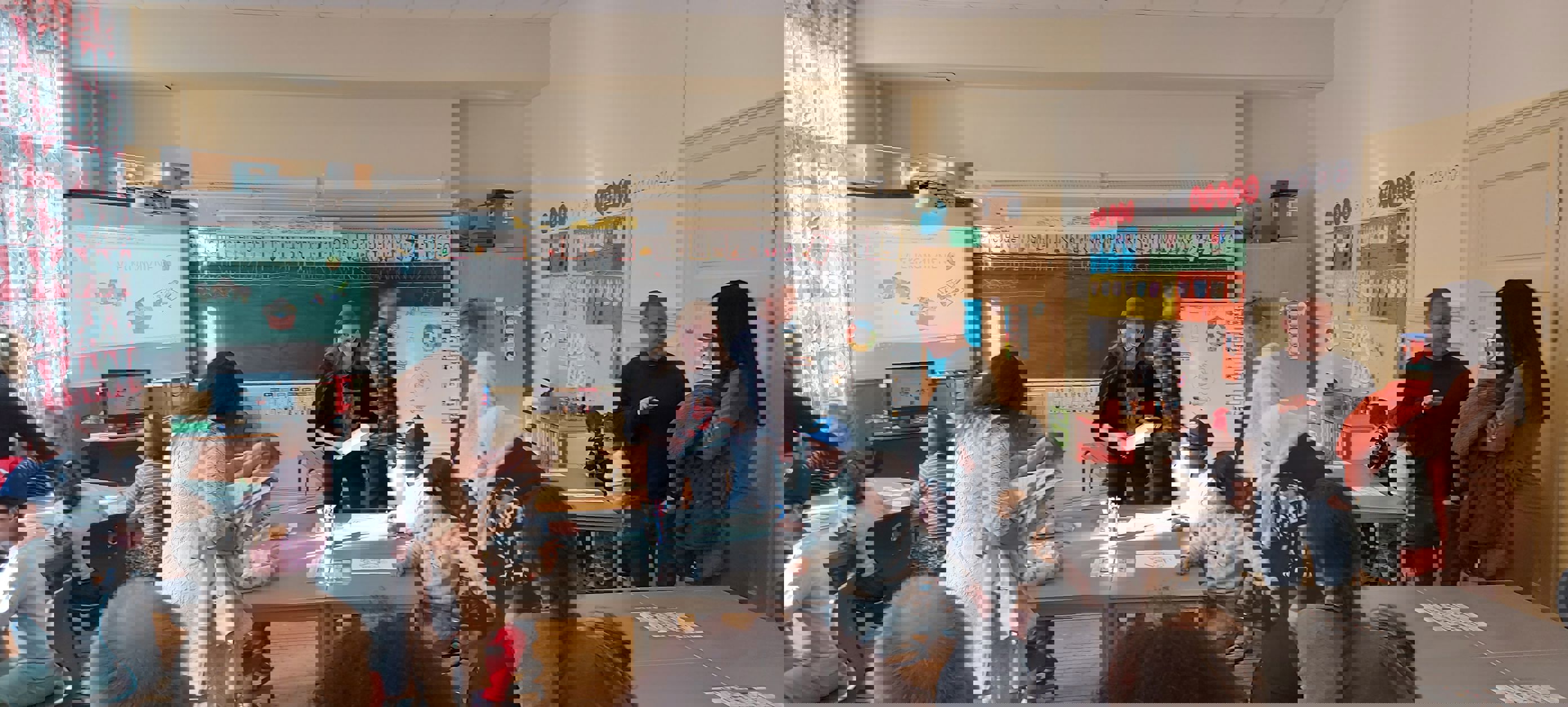 I klasserommet prøvde vi en undervisningstime